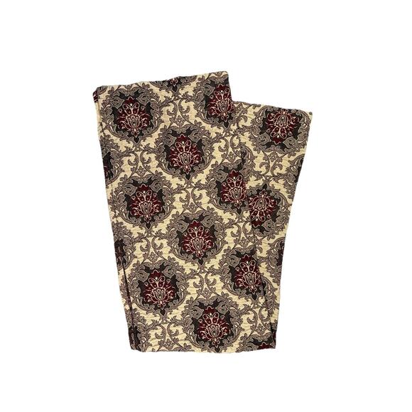 Pair Tapestry Rug Print Curtains Panels Drapes Long 82 Red Tan Brown Luxury Home - Picture 2 of 6